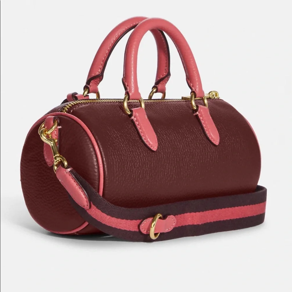 🔥SALE💥NWT‎ COACH CB876 LACEY CROSSBODY LEATHER SHOULDER BAG GOLD/WINE MULTI - Picture 3 of 10